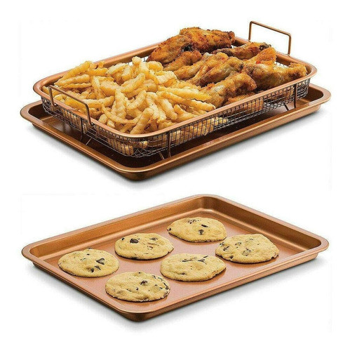 Juego De Asadera + Bandeja Copper Para Horno 1