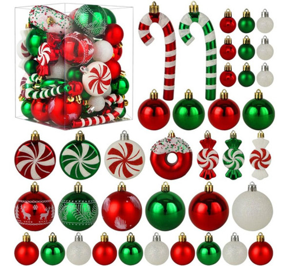 Adornos Navideños Para Arbol 60 Unidades Rojo Verde Blanco 0 Adornos Navideños Para Arbol 60 Unidades Rojo Verde Blanco 0