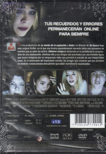 Eliminar Amigo - Dvd Nuevo Original Cerrado - Mcbmi 1