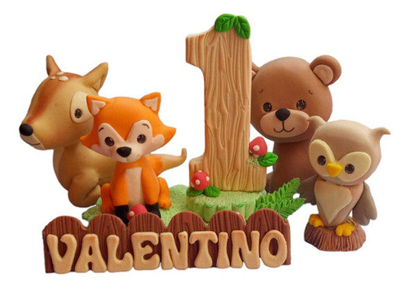 Adorno De Torta Animales Del Bosque 0