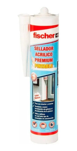 Sellador Acrilico Pintable 310ml Premium Fischer Pack X10u 1