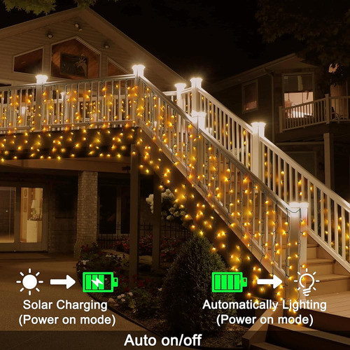 ~? Luces De Cortina Solares Al Aire Libre, 33ftx 3ft 500 Led 1