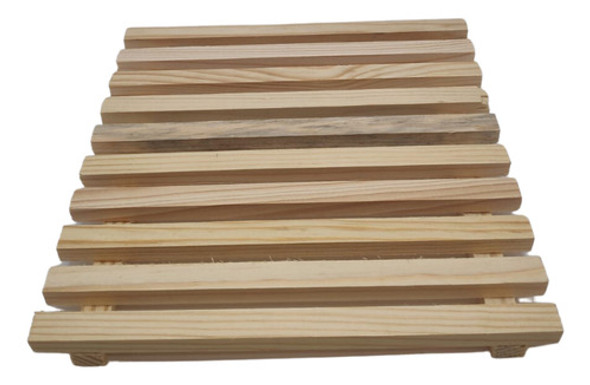 Descanso De Panela Quadrado Em Pinus M 20x20x2,5 1