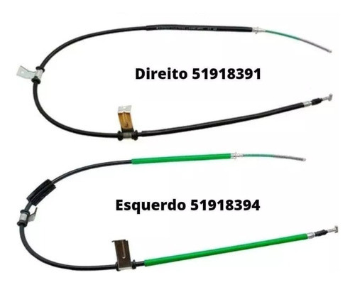 Par Cabo Freio De Mão Fiat Nova Fiorino 2011 2012 2013 2014 1