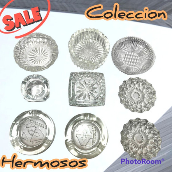 Ceniceros Vidrio Cristal Labrado Tallado Varios Lotex9 0