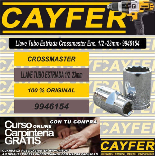 Llave Tubo Estriada Crossmaster Enc. 1/2 -23mm- 9946154 1