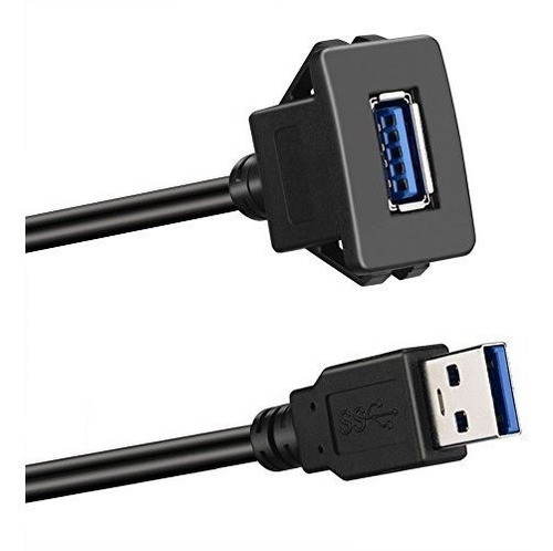 Batige Square Single Port Usb 3.0 Panel De Montaje Al Ras Ca 1