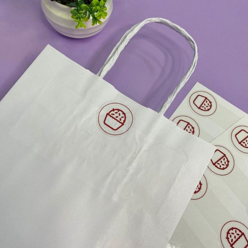 30un Lacre Adesivo Transparente  Brigadeiro  - Vermelho 1