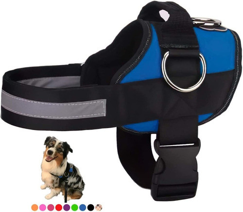 Pretal Arnes Acolchado Ajustable P/perros Talle M - Azul 0
