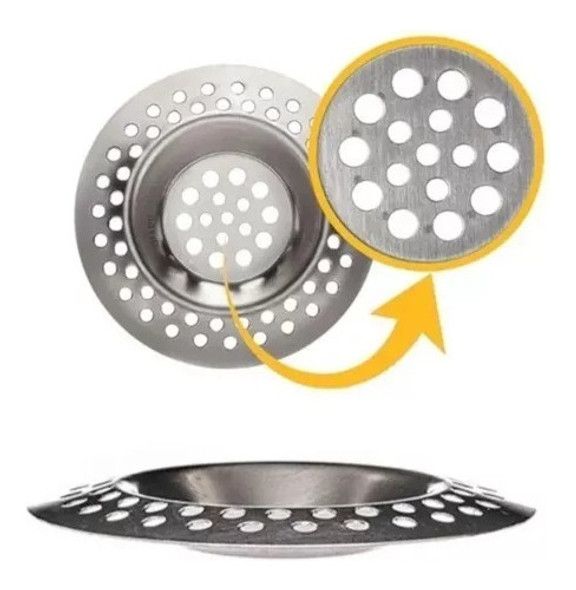 Filtro Bacha Pileta Rejilla Acero Inox Pack X2 Unidades 0 Filtro Bacha Pileta Rejilla Acero Inox Pack X2 Unidades 0