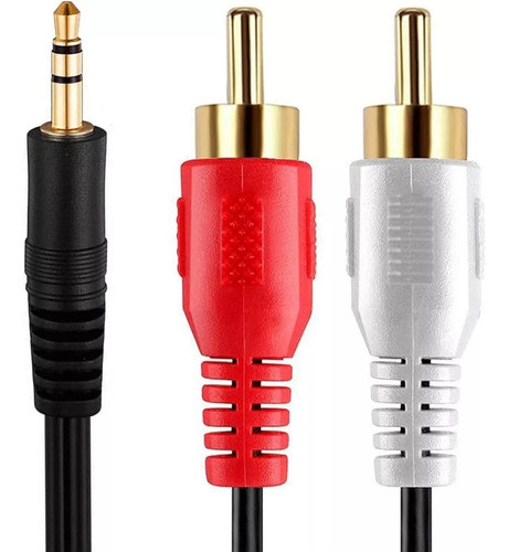 Cable Rca Miniplug Audio Auxiliar Macho 3,5 Mm 1.8 Mts 2x1 0