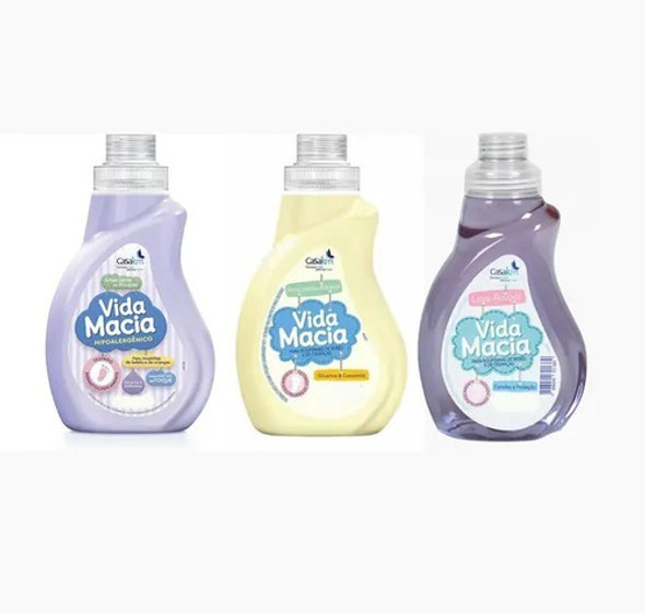 Kit 18 Vida Macia 6 Lava Roupa 12 Amaciante Amêndoa Camomila 0