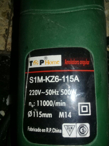 Repuestos Amoladora Top Home S1m-kz6-115a, Gatillo Encendido 1