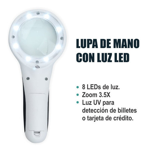 Lupa De Mano 3.5x Con Deteccion De Billetes Proskit Ma-019 1