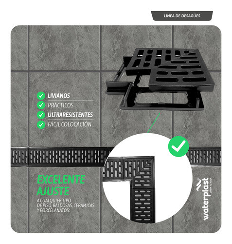 Rejilla Lineal Guardaganado Plastico 10x50 X10u + Esquinero 1