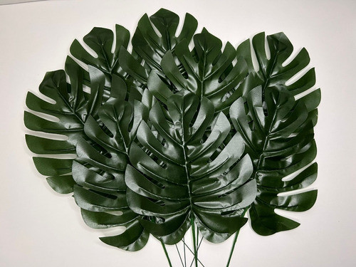 Hojas Artificiales X12 Docena Costilla De Adan Monstera 1