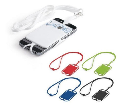 10 Unidades Adesivo Porta Cartão De Silicone Com Cordão 0