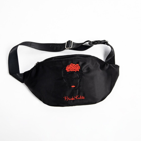 Riñonera Frida Kahlo Mujer Original Cara Embroidery Black Ny 0