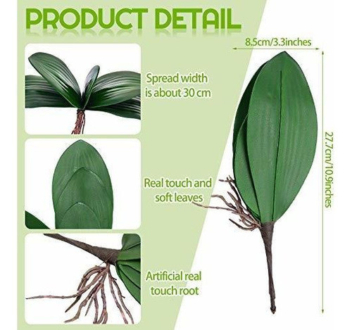 Chuangdi 6 Piezas Faux Phalaenopsis Orquídeas Hojas Orquídea 1