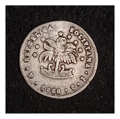 Bolivia 1/2 Sol 1856 Fj Mb Plata Km 118.1 0