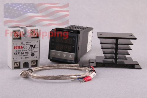 Rex-c100 Temperatura Pid Control Y 40a Ssr Y Termopar K Y Di 1