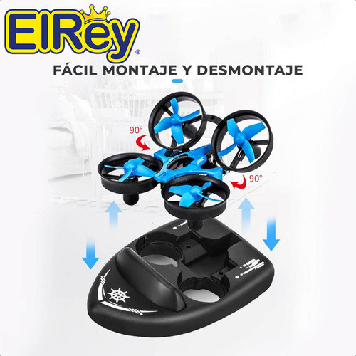 Drone Lancha Juguete 3 En 1 Modo Tierra Aire Agua - El Rey 1