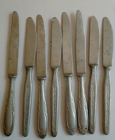 Set 12 Cuchillos Acero Inoxidable Vintage Usados Buen Estado 0