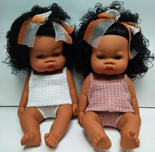 Muñeca Negra Bebe De Goma Afro 35 Cm 1