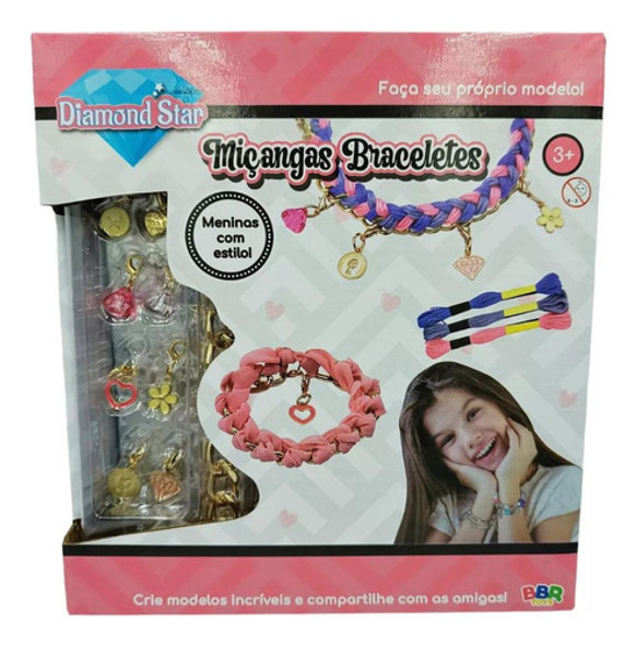 Conjunto Miçangas Criar Braceletes Beleza Meninas Infantil 0