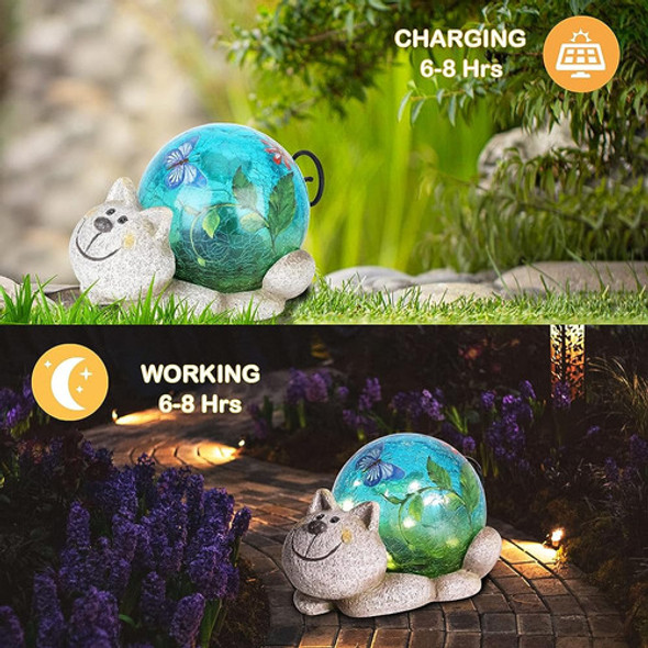 Afirst Solar Garden Statues Outdoor Figurines - Cat Lawn Orn 1