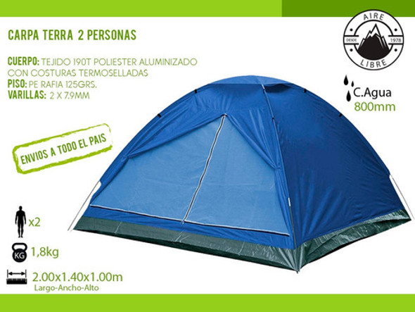 Carpa Iglu 2 Personas De Verano Para Camping Terra Nahuel 1