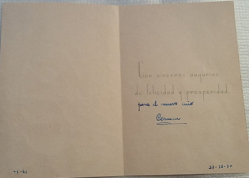 Tarjeta Navideña Años 70 - Escrita 1