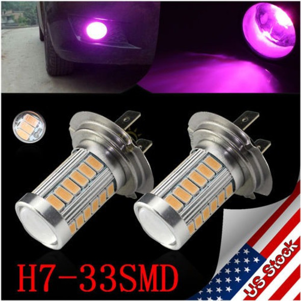 2 X H7 33smd 5730chip Color De Rosa Púrpura Led Para Luz De 1
