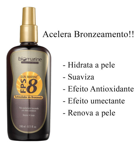 Intensificador De Bronzeados Sun Marine 8 Fps Biomarine 1