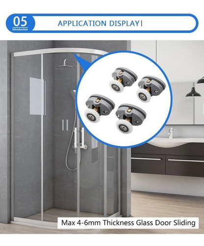 Rueda Para Mampara Cabina De Ducha X4 Superior Dos Agujeros 0