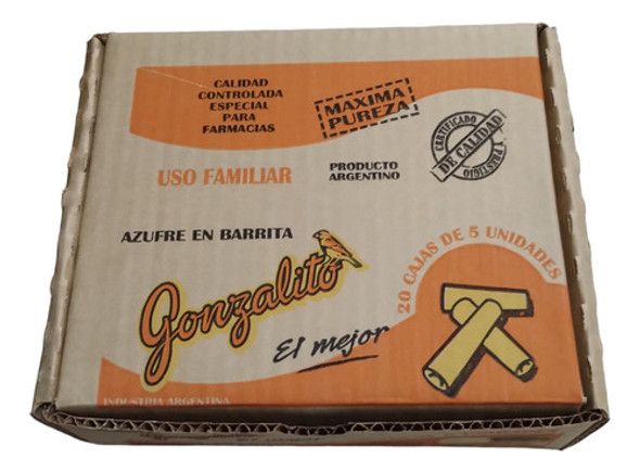 Azufre En Barra Caja De 100 Unidades En 20cajitas X5u 1 Azufre En Barra Caja De 100 Unidades En 20cajitas X5u 1