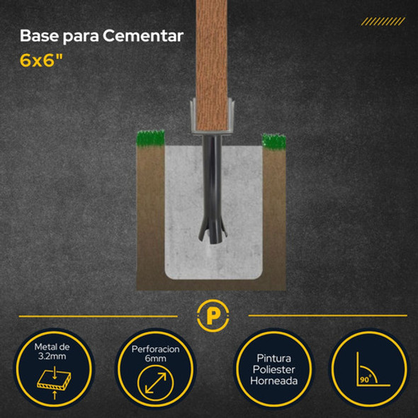 Base Columna Pergola 6x6 Viga Tirante Cemento Soporte Pie 1