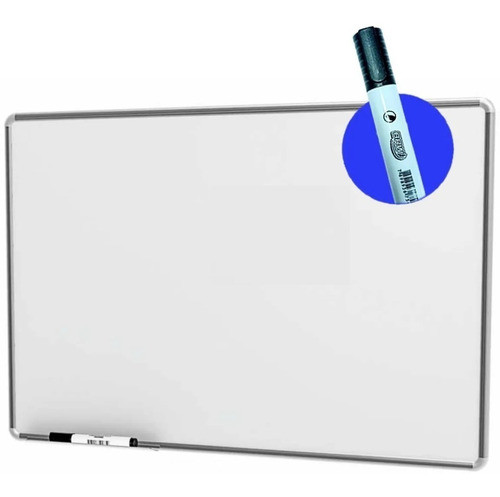 Lousa Quadro Branco Moldura Aluminio 60x40 + Marcador Brinde 0