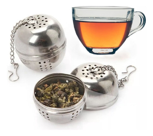 10 Infusor Cha Coador Inox Difusor Peneira Corrente Bolinha 0
