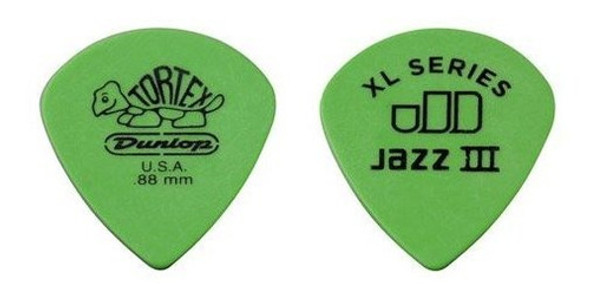 Jim Dunlop 498r088 Tortex Jazz Iii Xl .88 Mm 72 Puas De Guit 0