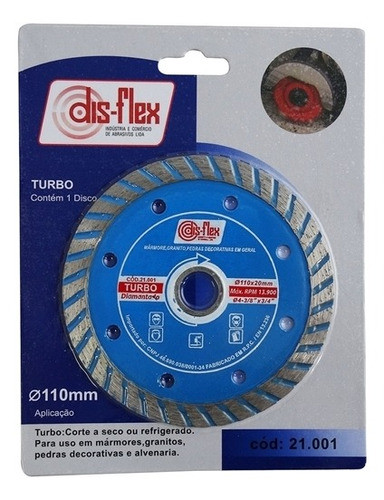 Disco Diamantado Turbo 110 X 20 Mm Disflex 0