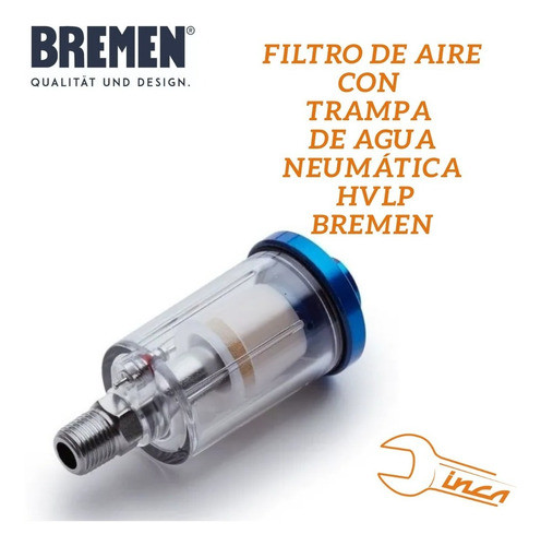 Filtro De Aire Con Trampa De Agua 4117 Neumática Hvlp Bremen 1