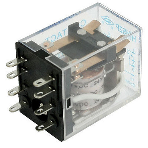 Rele Auxiliar Extraible  My2n Bobina 24v Cc 2 Inversores - Con Led Indicador 0