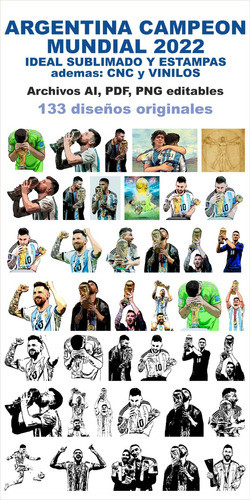 Vectores Compatibles Argentina Campeon Mundial. Sublimar Cnc 1