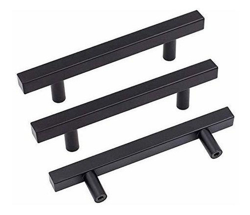Tirador Cuadrado De Metal Negro192 Mm Pack 8 0