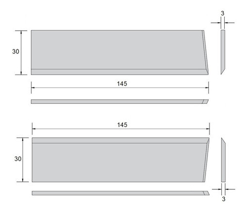 Facas P/ Respigadeira Mazutti 145x30x3 Mm - (par) - 5357.01 1