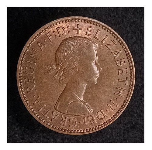 Gran Bretaña 1/2 Penny 1966 Exc Km 896 Barco Galeón 1