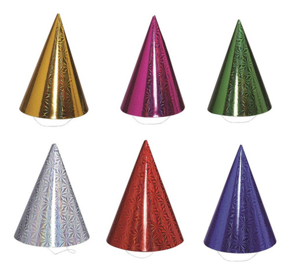 Combo Bonete De Cumpleaños Holografico X 24 Unidades 0