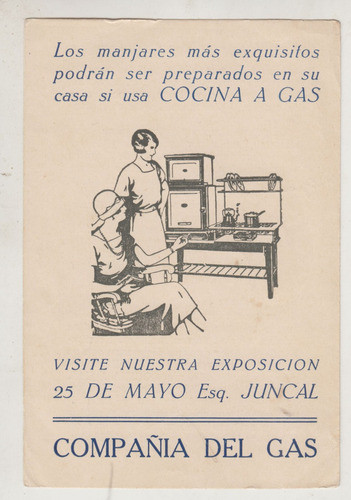 1920's Publicidad Compañia Del Gas Uruguay Curiosa Tarjeta 0