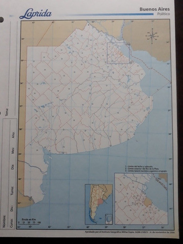 Mapas N° 3 Provincia De Buenos Aires Político Block X 40 1